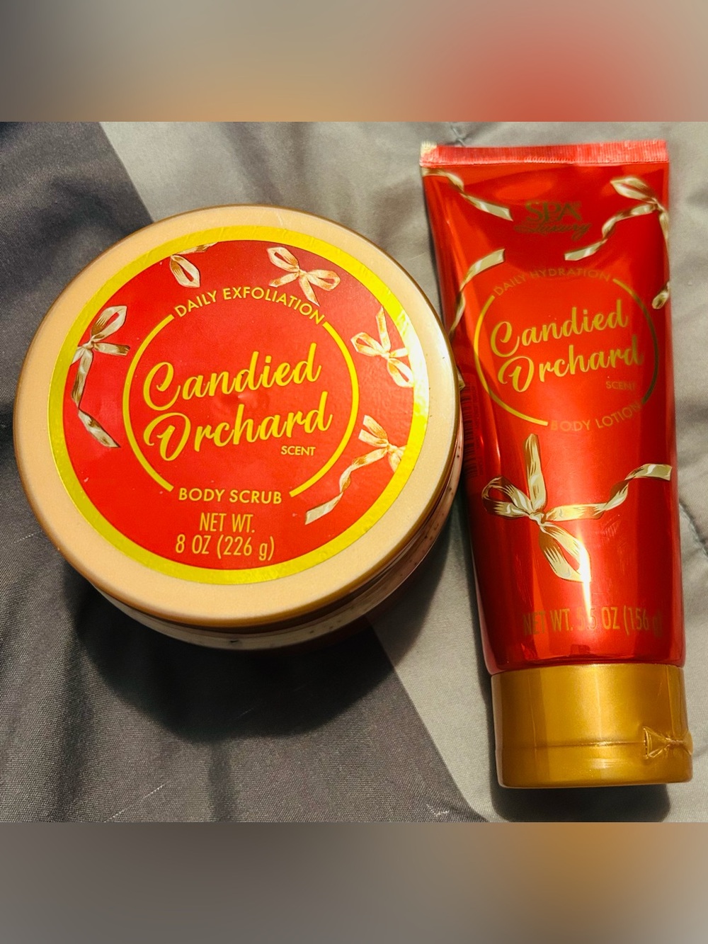 Candied Orchard Body Scrub & Lotion Set - Red
